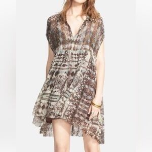 NWT Free People Extreme Empire Waist Shirt Dress Size Medium